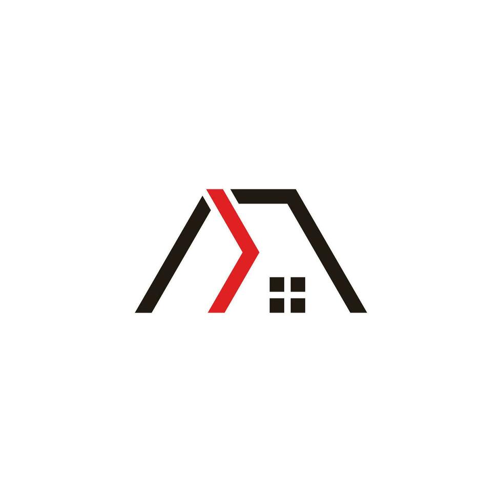 abstract home arrow simple geometric symbol logo vector