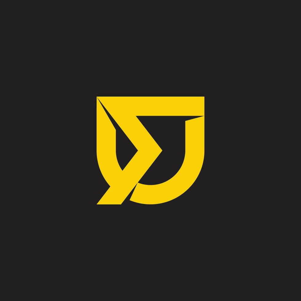 letter su emblem linked 3d simple logo vector