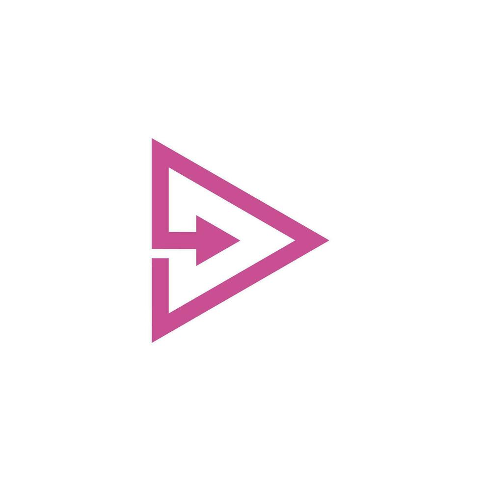 triangle simple geometric arrow right direction logo vector