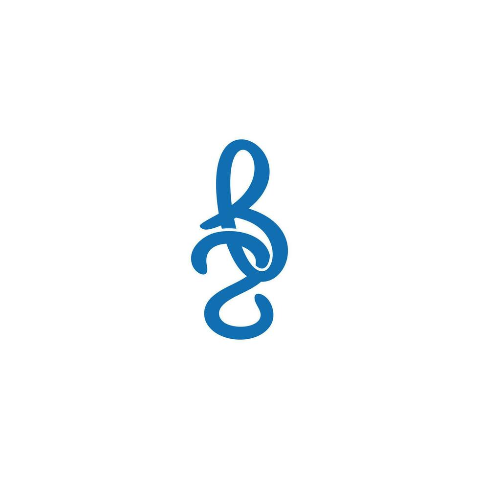 letter b2 curve line simple logo vector