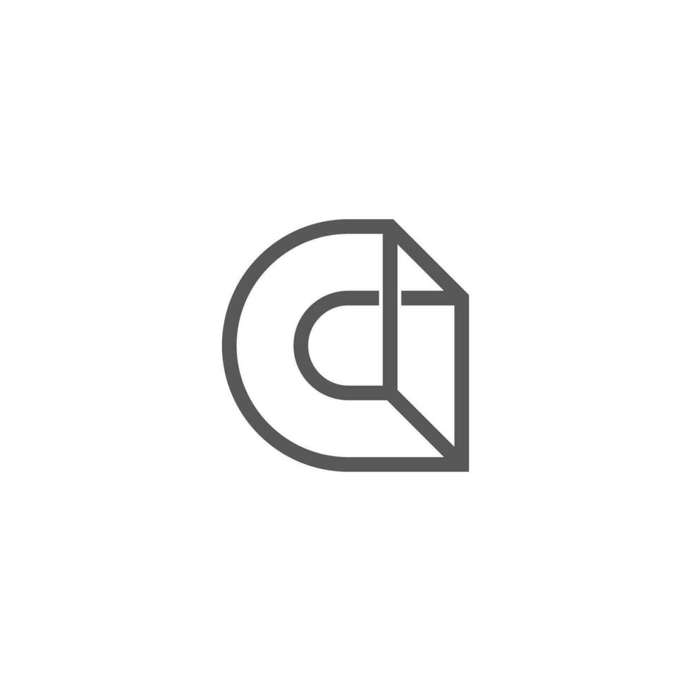 letter cd geometric simple line linked logo vector