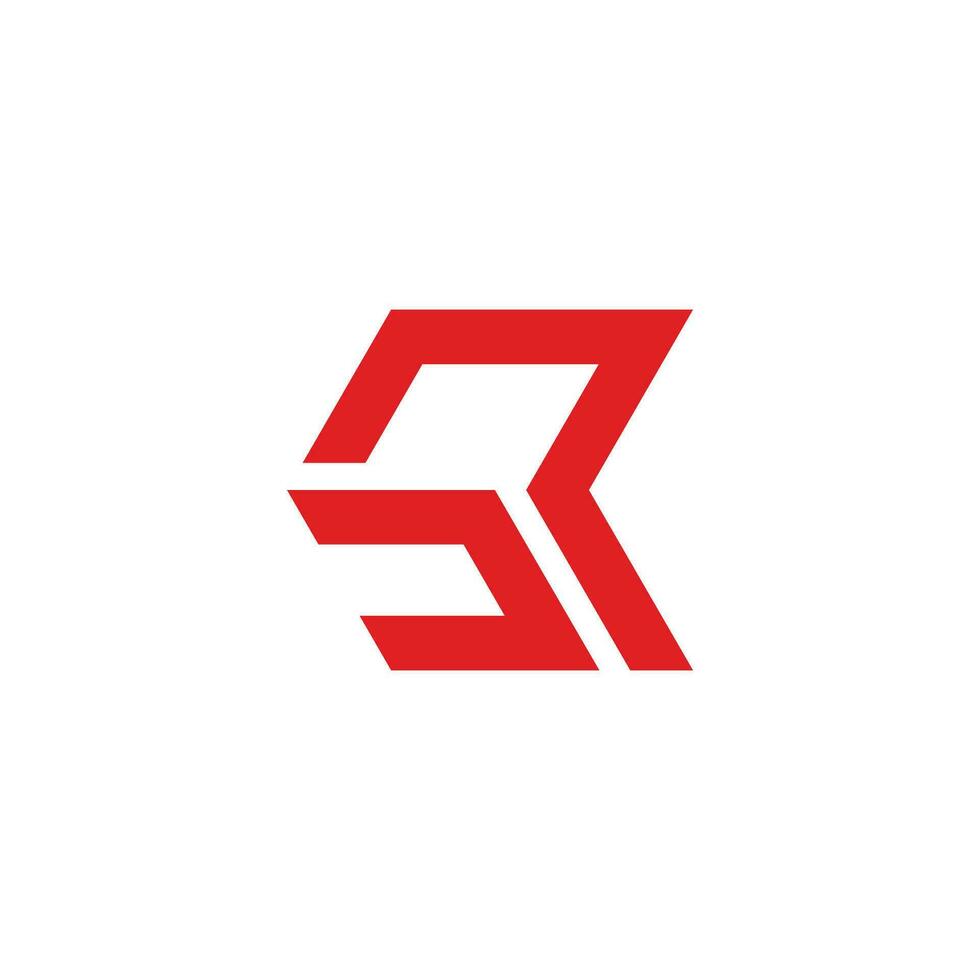 letter nr simple abstract simple flat geometric logo vector