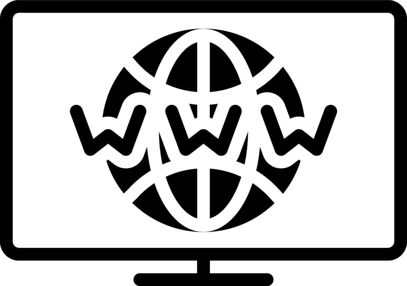 solid icon for www vector