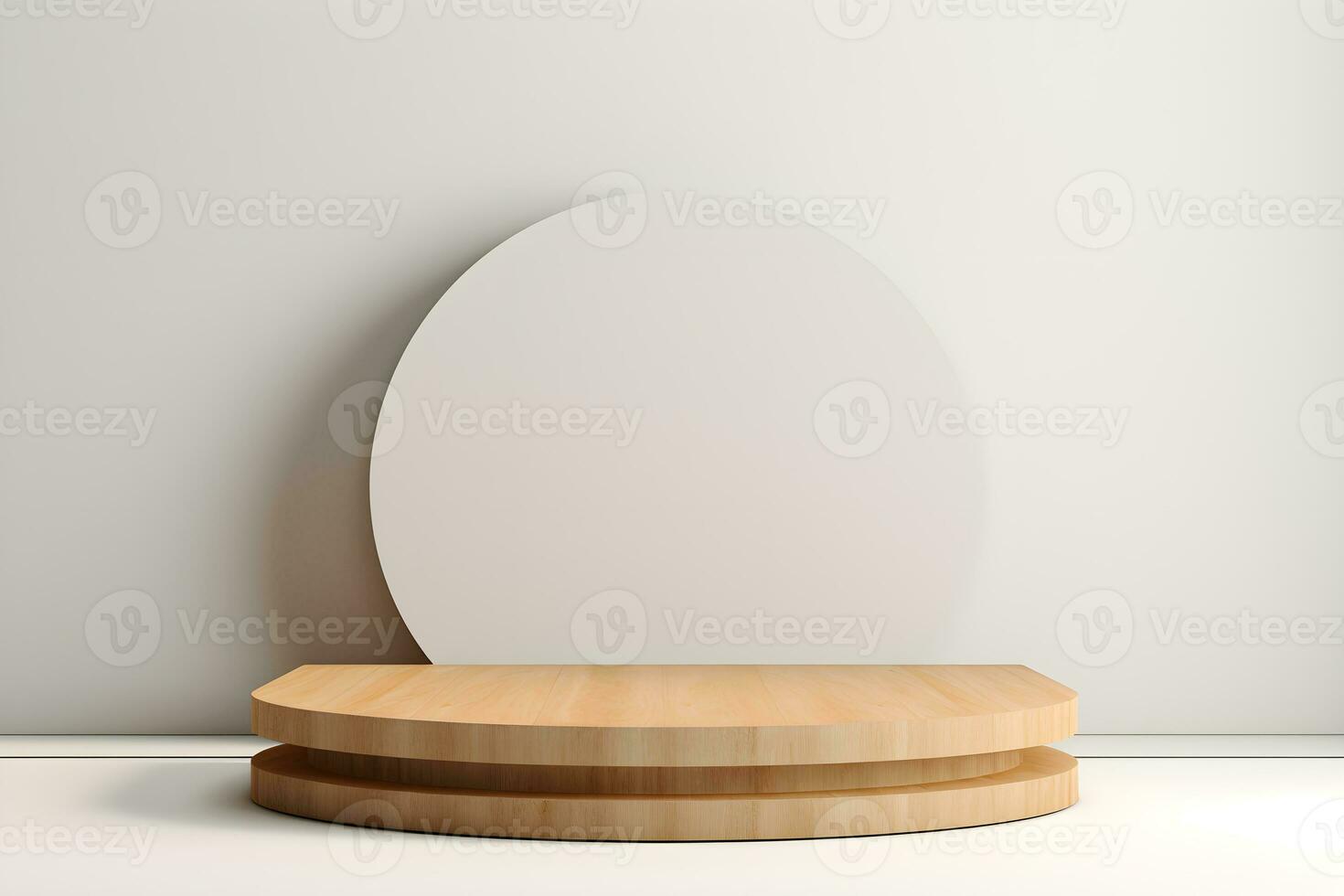 Minimal modern product display 3D Wood podium, scene stage showcase for new product, promotion sale, banner, presentation, cosmetic, ai generate photo