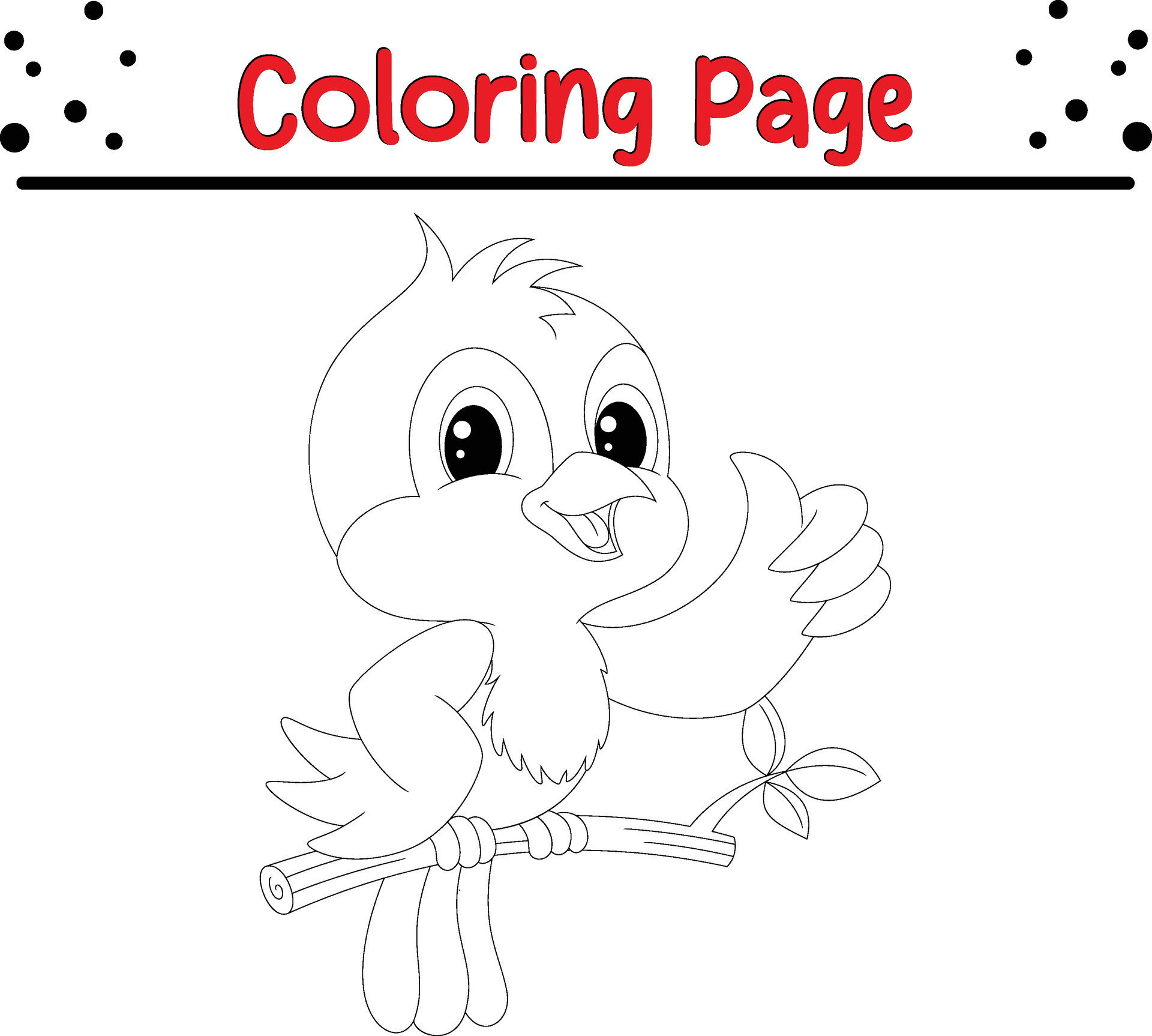 cute blue bird coloring page for children. 31385501 Vector Art at Vecteezy