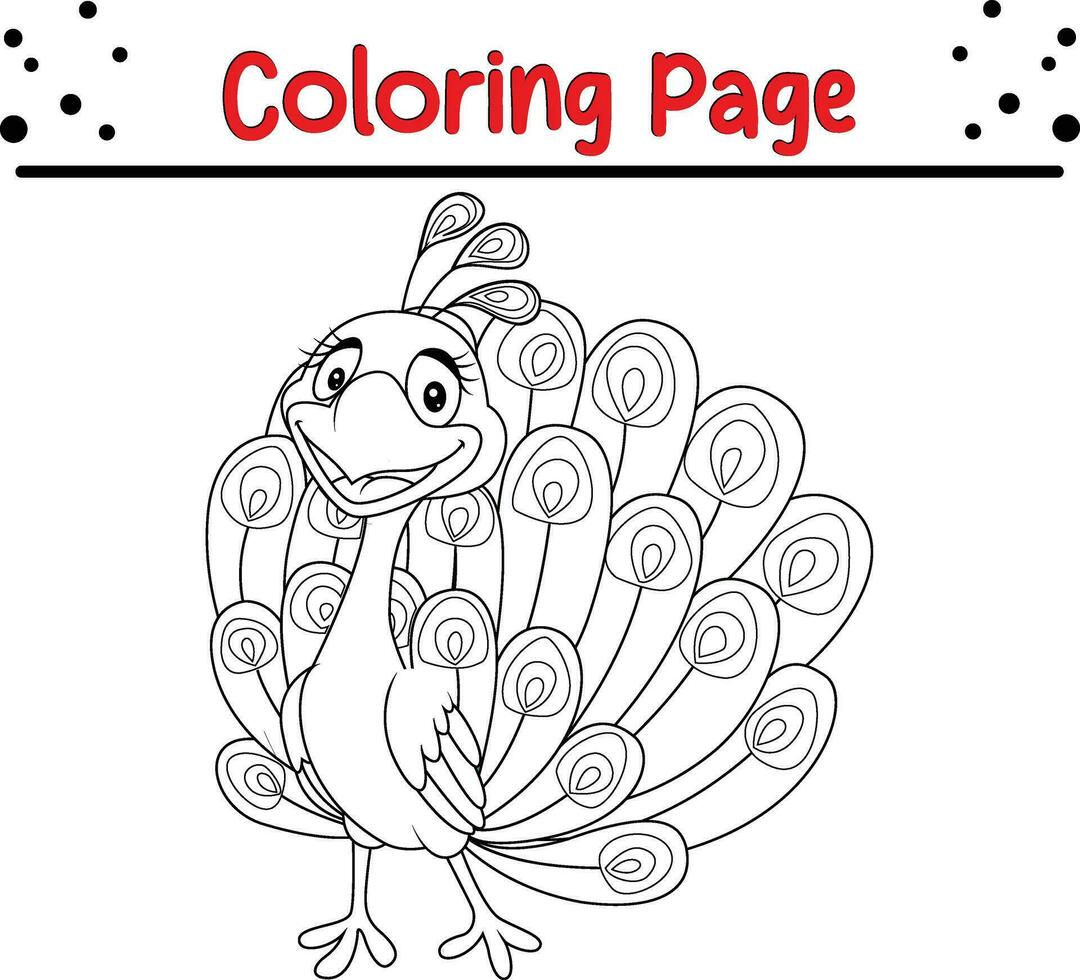 Cute Bird coloring page. black and white vector illustration for a coloring book.