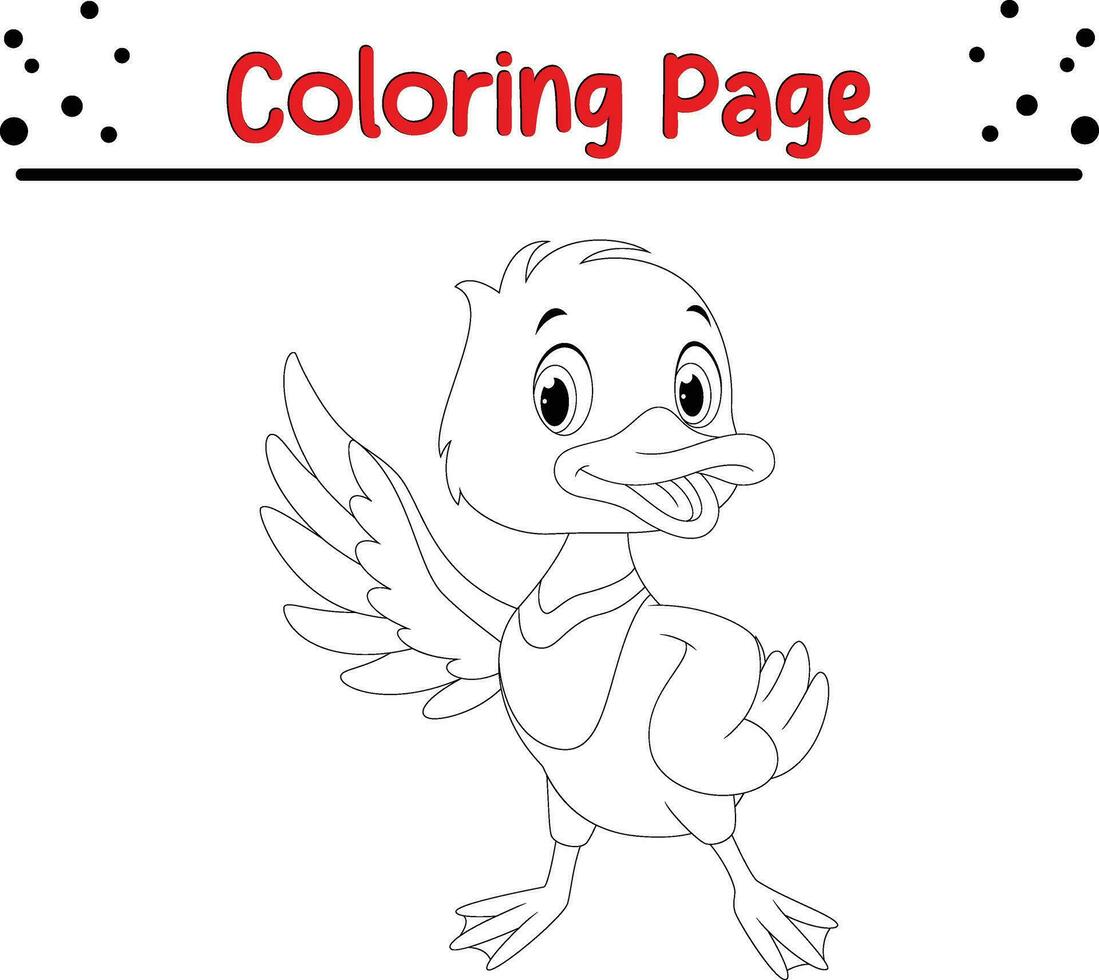 pájaro colorante página para niños. vector