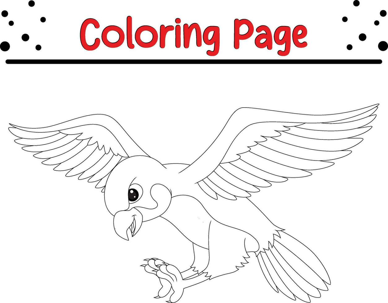 Flying Bird coloring page for children. vector