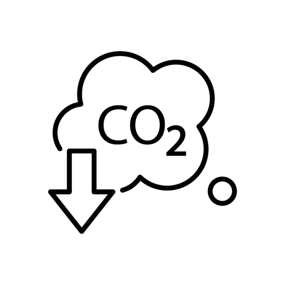 Icon with zero emission symbol concept. greenhouse gas carbon credit design. protect ecological green vector outline. carbon net zero neutral natural. carbon footprint art pictogram
