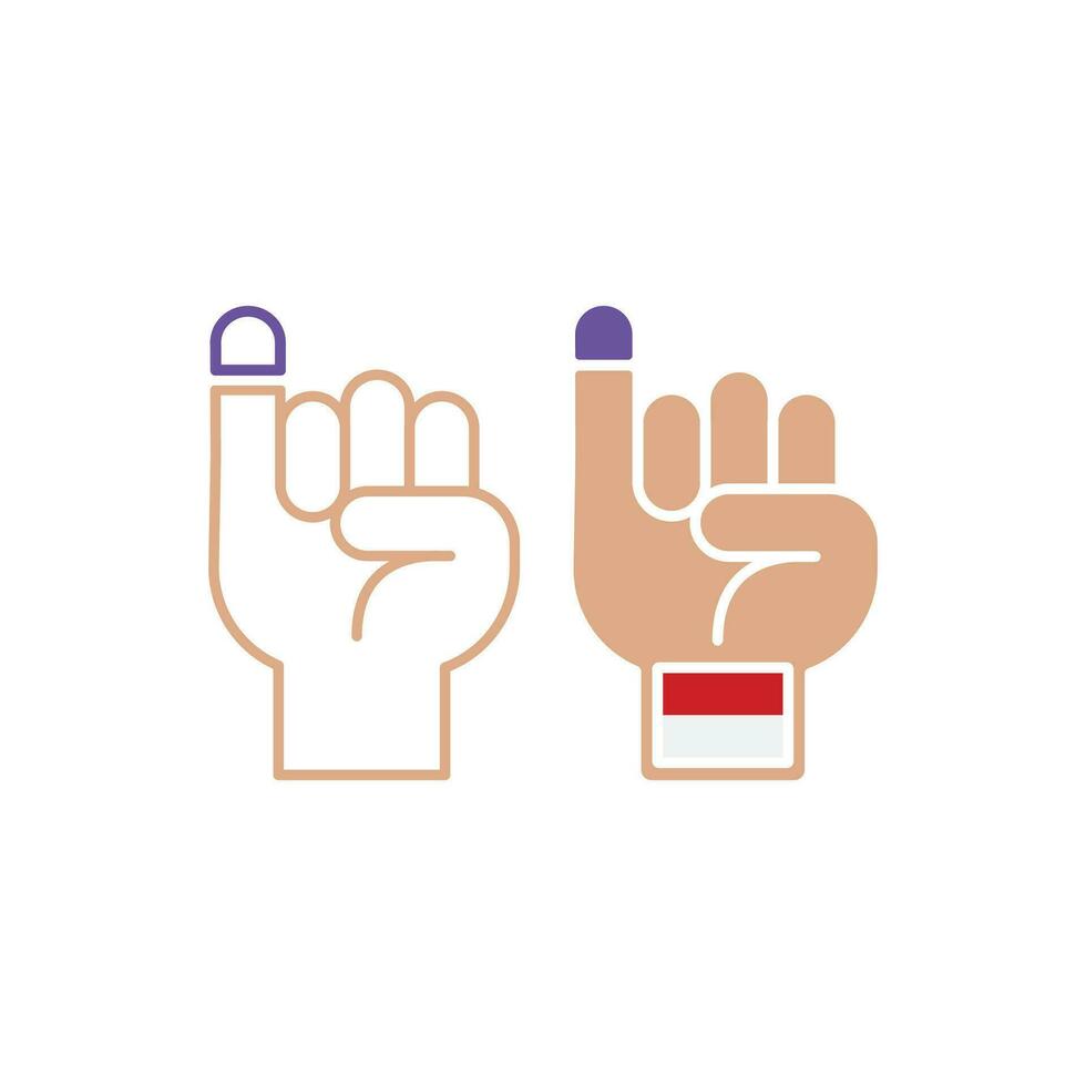 Election finger, for election and voting. Vector icon template