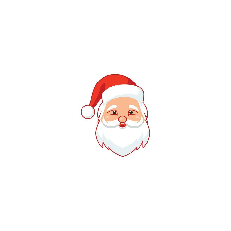 un encantador icono de Papa Noel claus rostro. con un calentar sonrisa, clásico rojo sombrero. Perfecto para agregando un toque de Navidad espíritu a gráficos, tarjetas, sitios web, y aplicaciones vector icono ilustración modelo