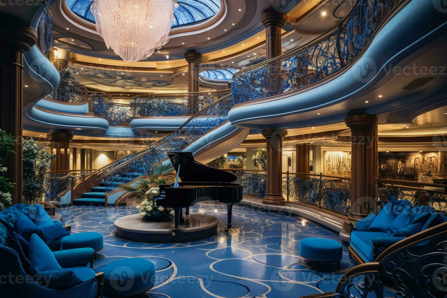 Cruise Ship Atrium with Grand Staircase photo
