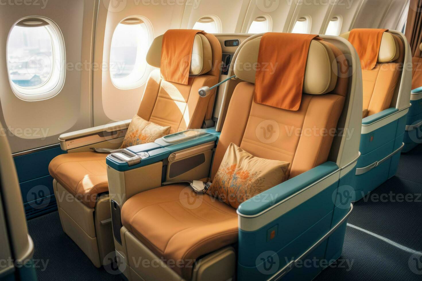 Business class cabin interior photo