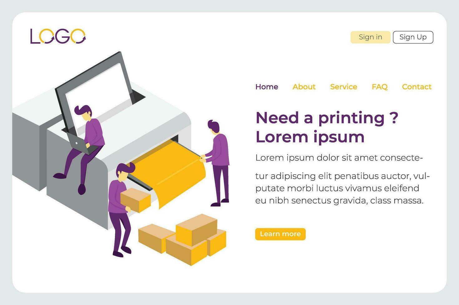 Business Landing Page-Printing vector