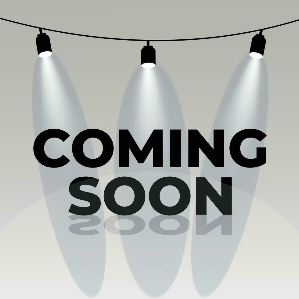 vector coming soon template display background with focus light