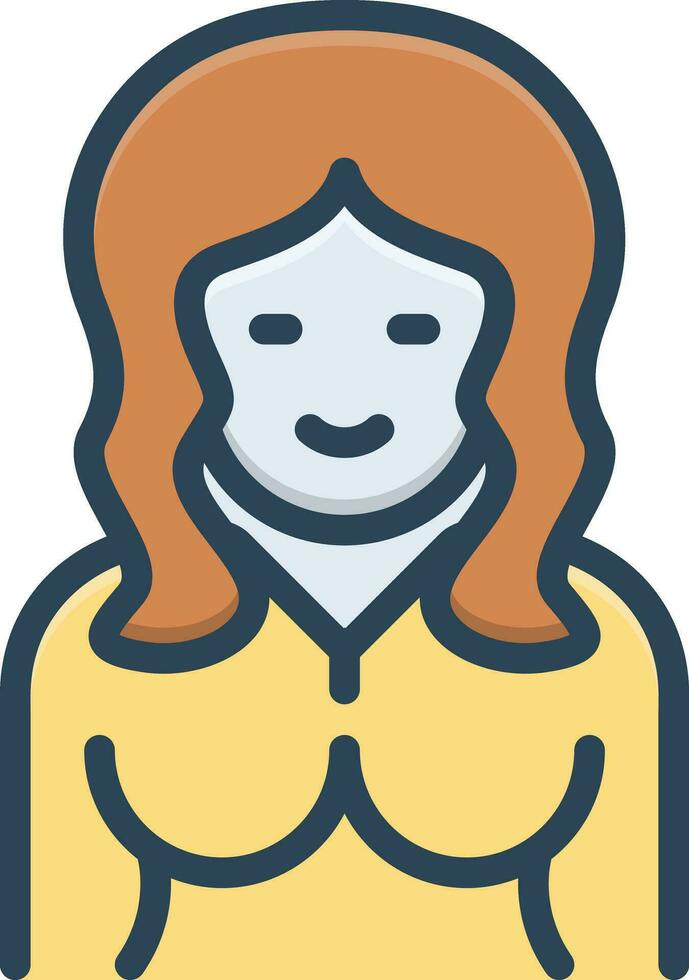 color icon for redhead vector