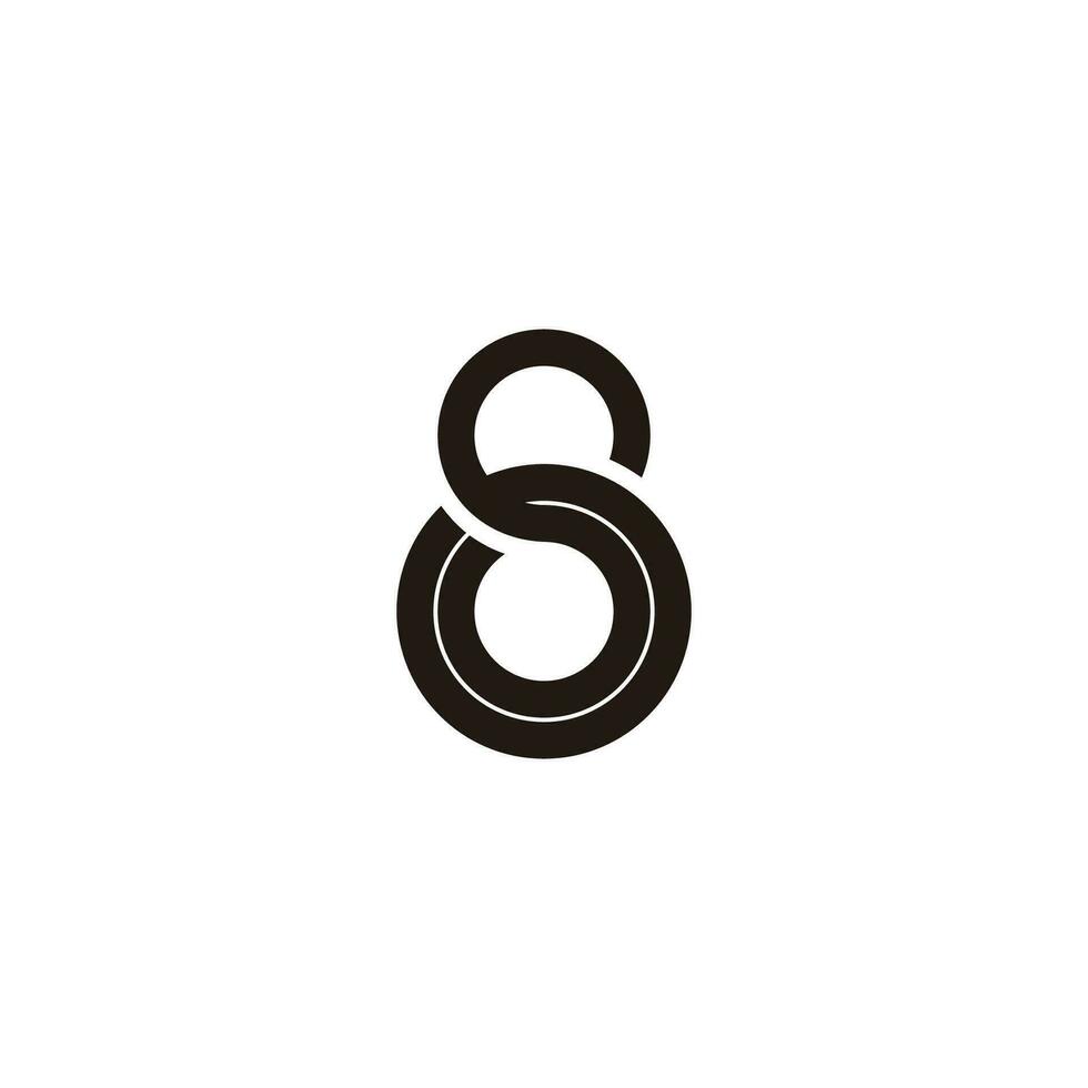 letter os linked geometric logo vector