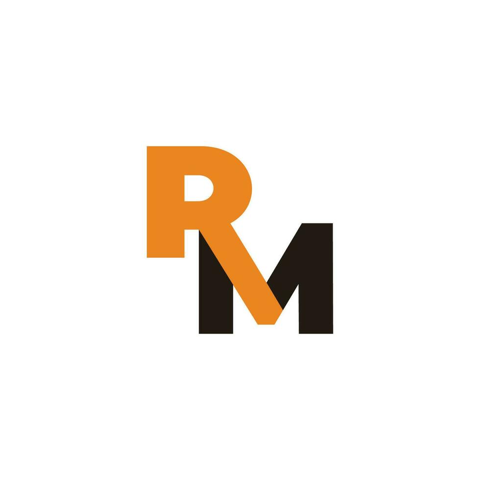 letra rm vistoso rebanada sencillo logo vector