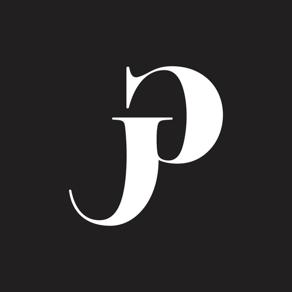 abstract letter pj linked logo vector