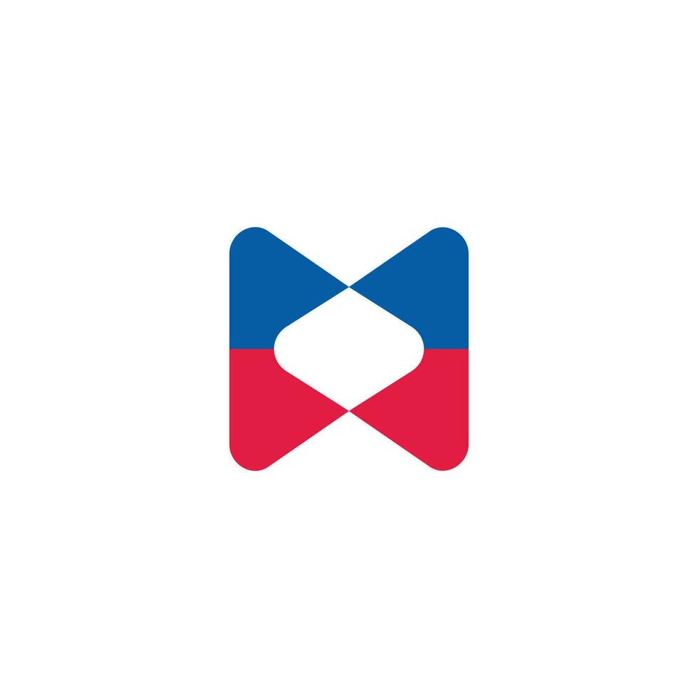 letter mw abstract square colorful curve logo vector