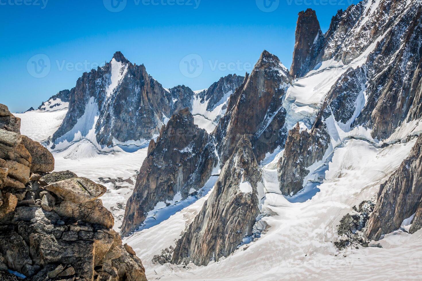 View on the Alps from the Aiguille du Midi , Chamonix. photo