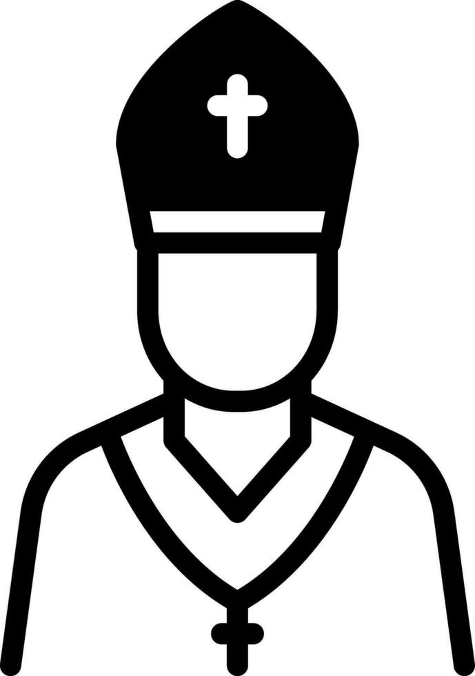 solid icon for pope vector