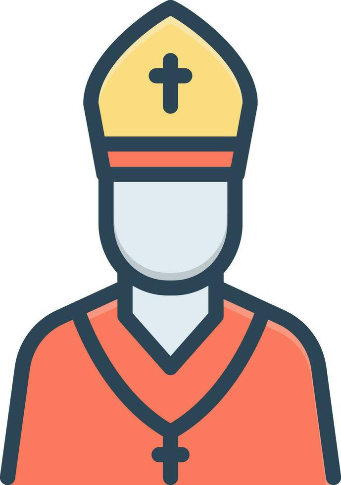 color icon for pope vector
