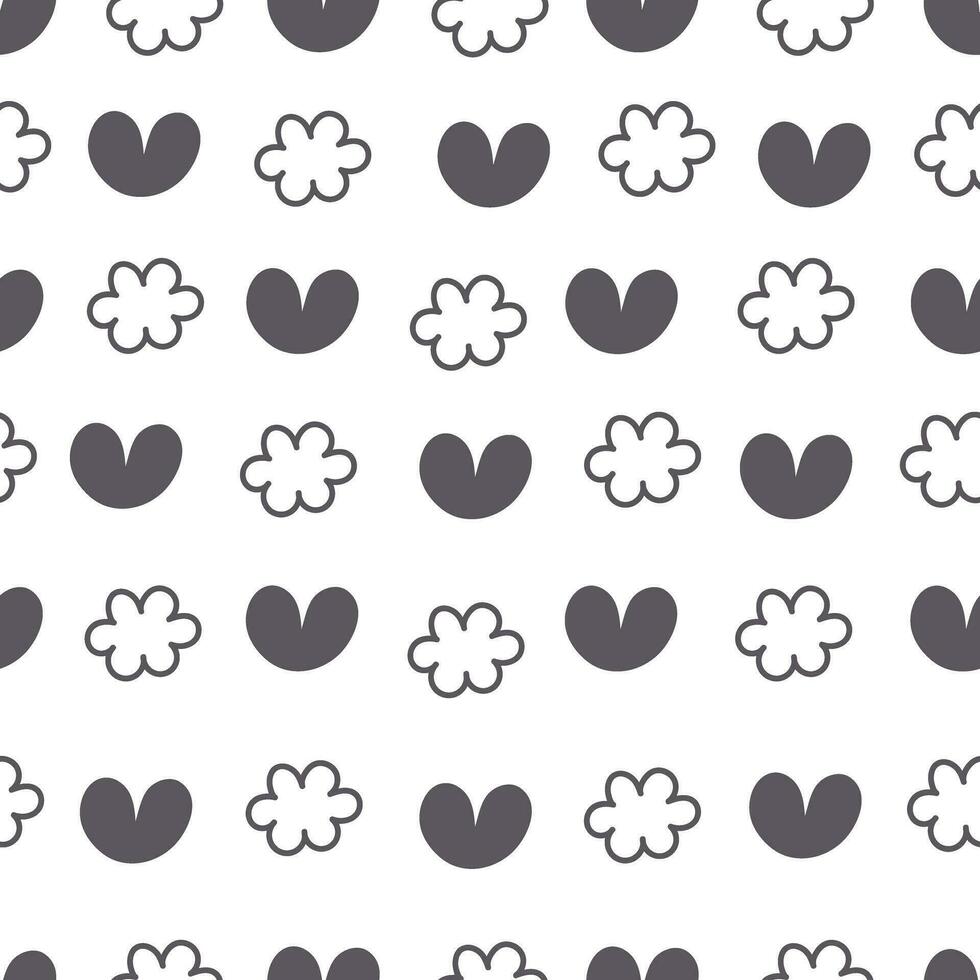 Seamless pattern with abstract decor elements. flat simple vector. hand drawing. design for fabric, textile, wrapper, print vector