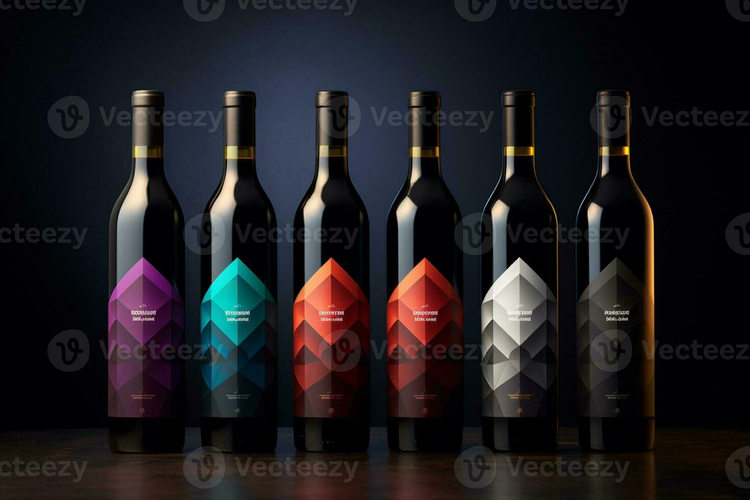 Mockup of elegant wine bottle on a minimalist studio background photo