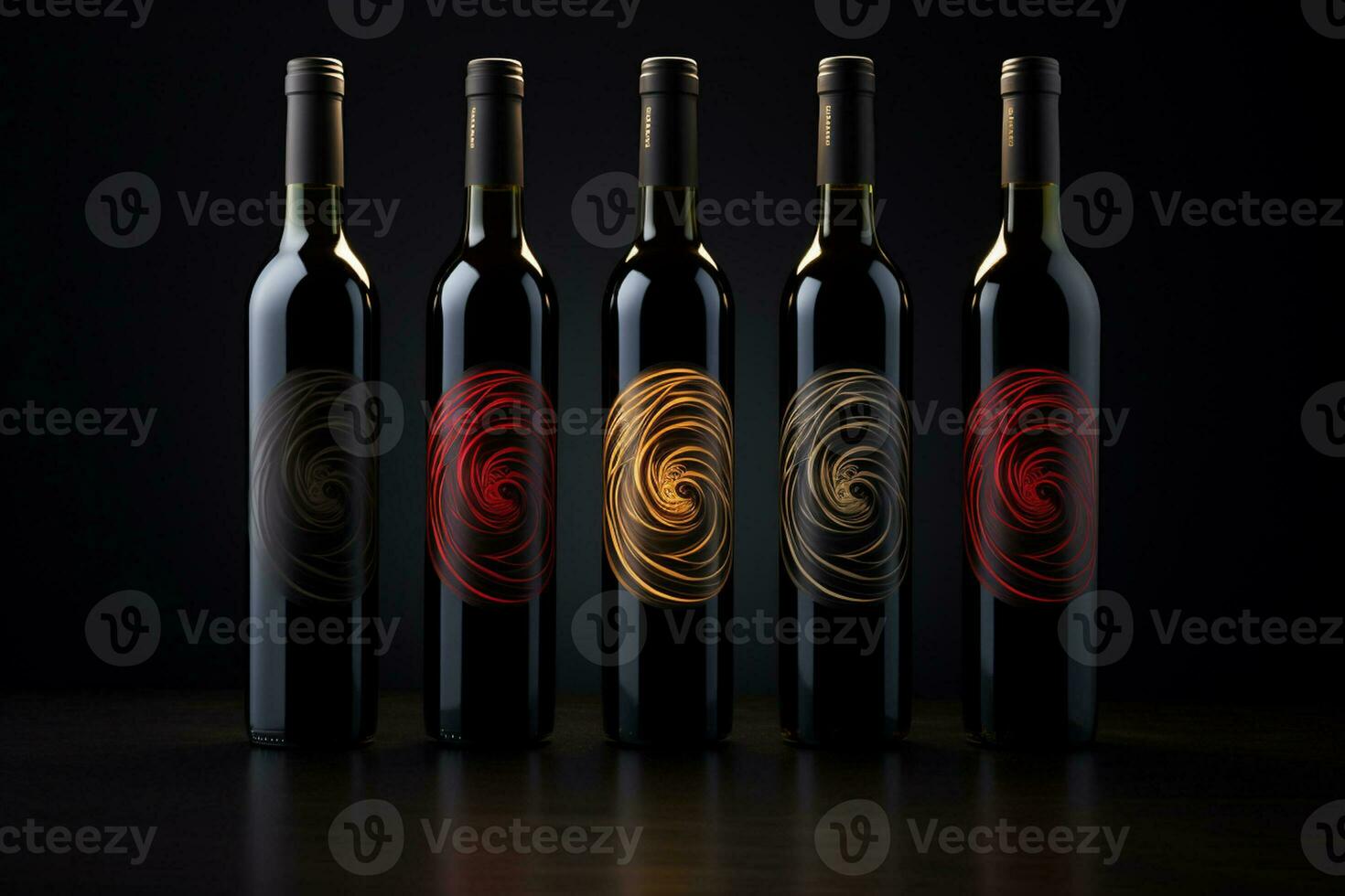 Mockup of elegant wine bottle on a minimalist studio background photo