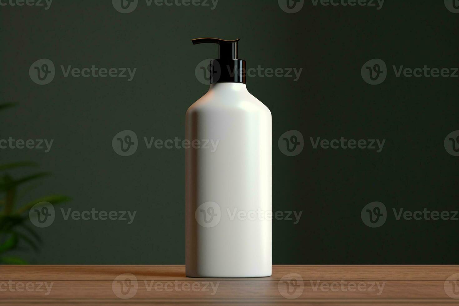 Mockup of elegant lotion pump bottle on the minimalist studio background photo