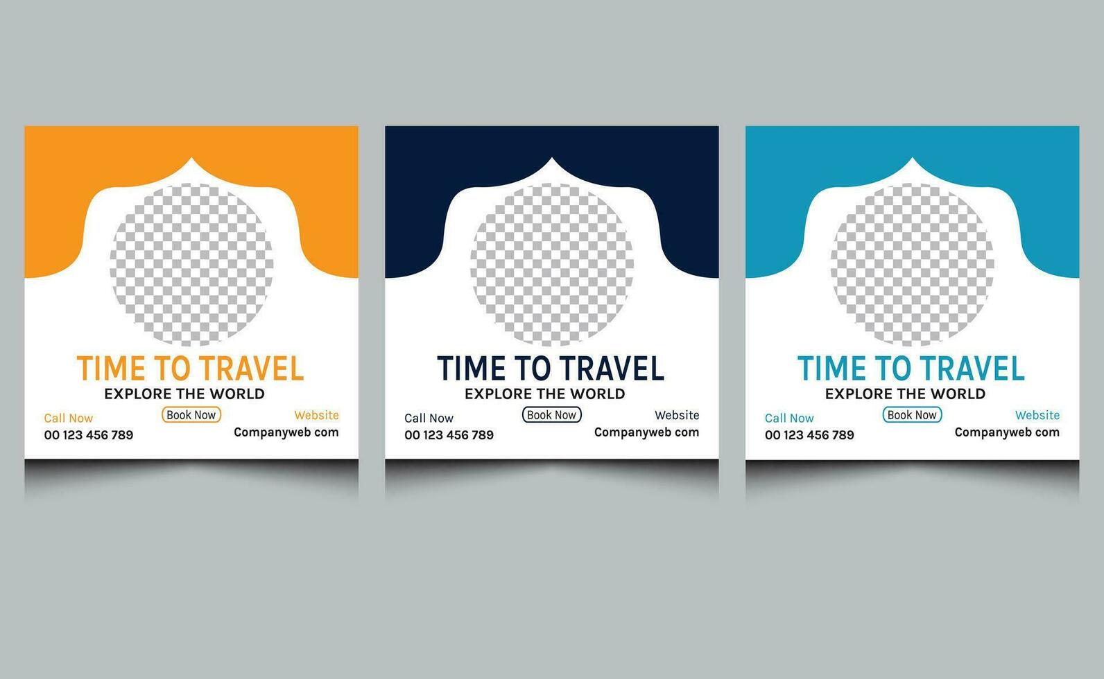 Creative unique modern elegant clean minimal travel ad ads agency vacation business promotion social media banner post design template. vector