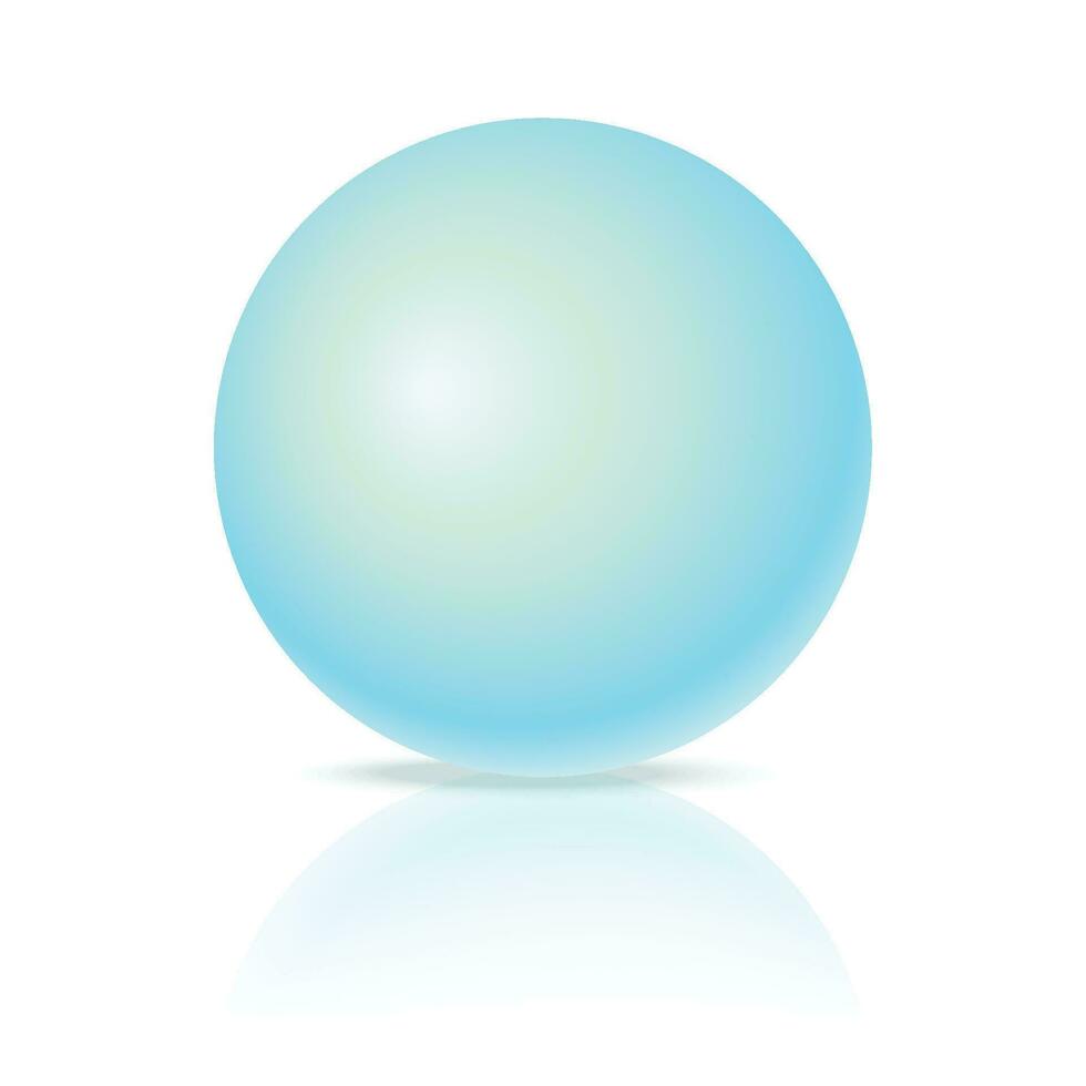 Vector pastel blue ball realistic glossy 3d sphere ball isolated geometric figure of round sphere