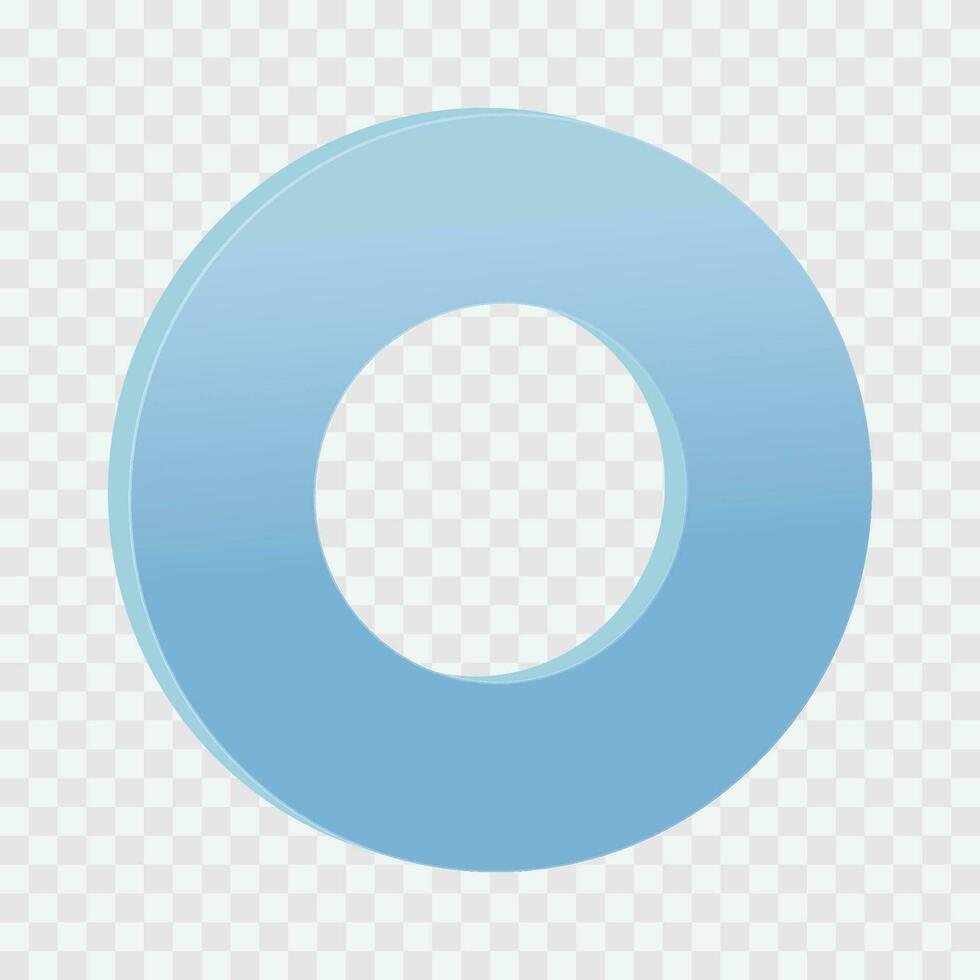 Vector blue impossible digit 0 vector art. optical illusion 3d letter o