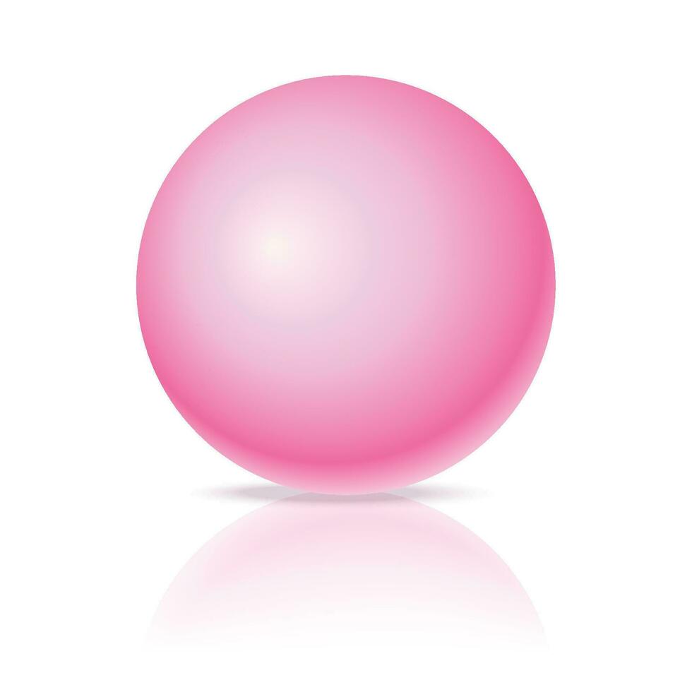 Vector pastel pink ball realistic glossy 3d sphere ball isolated geometric figure of round sphere