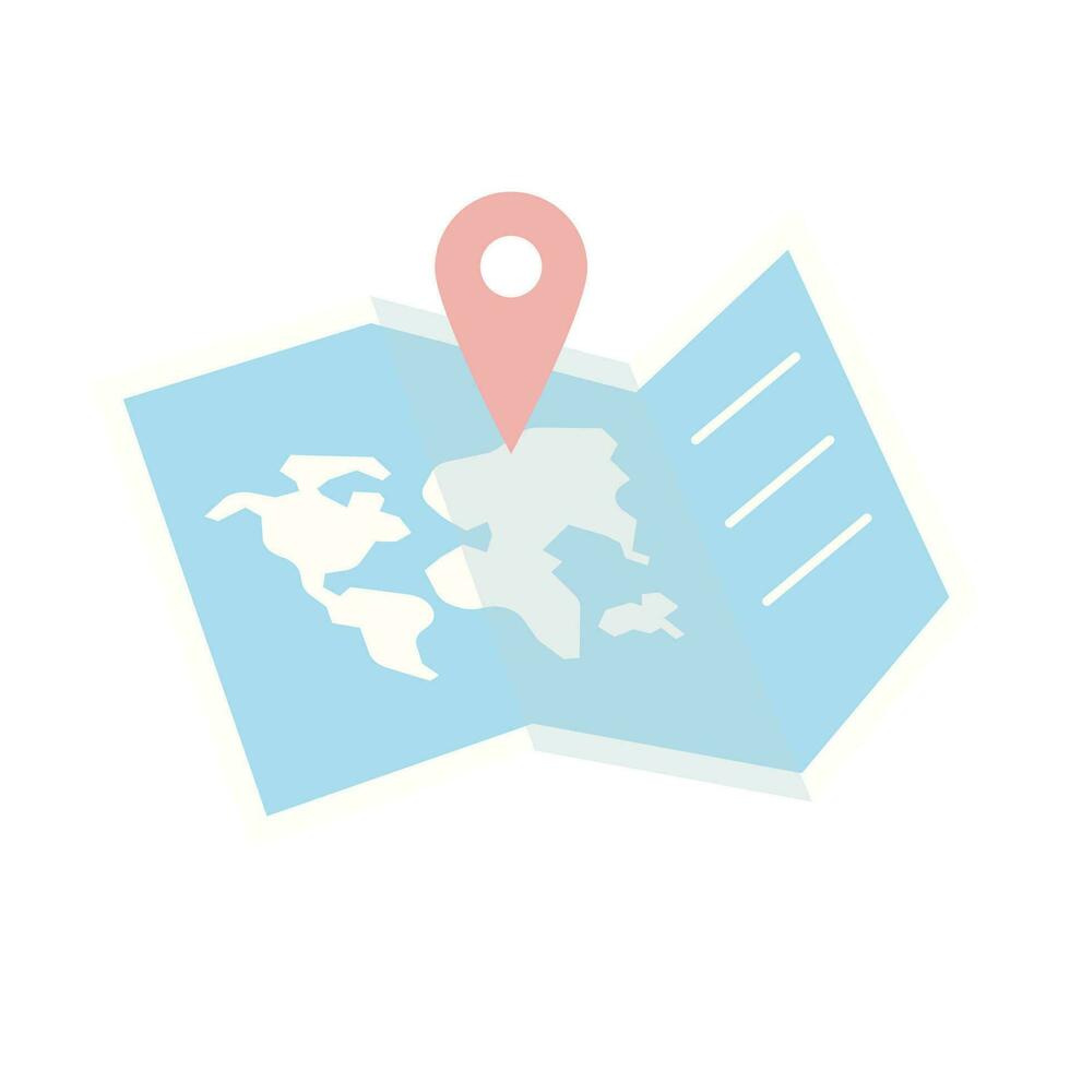 Vector travel pin location on a global map