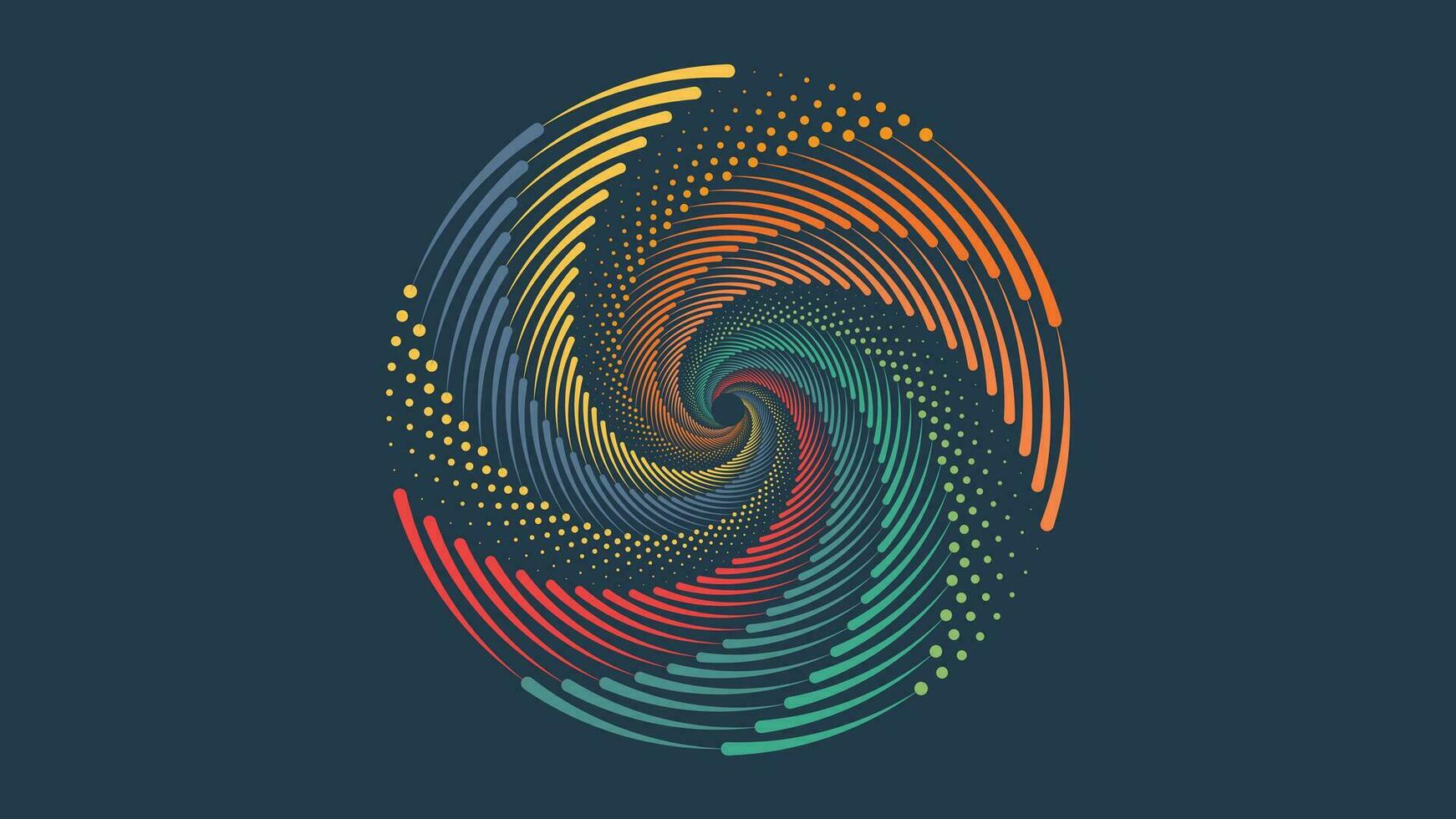 Abstract spiral creative vortex minimalist background in rainbow color. vector