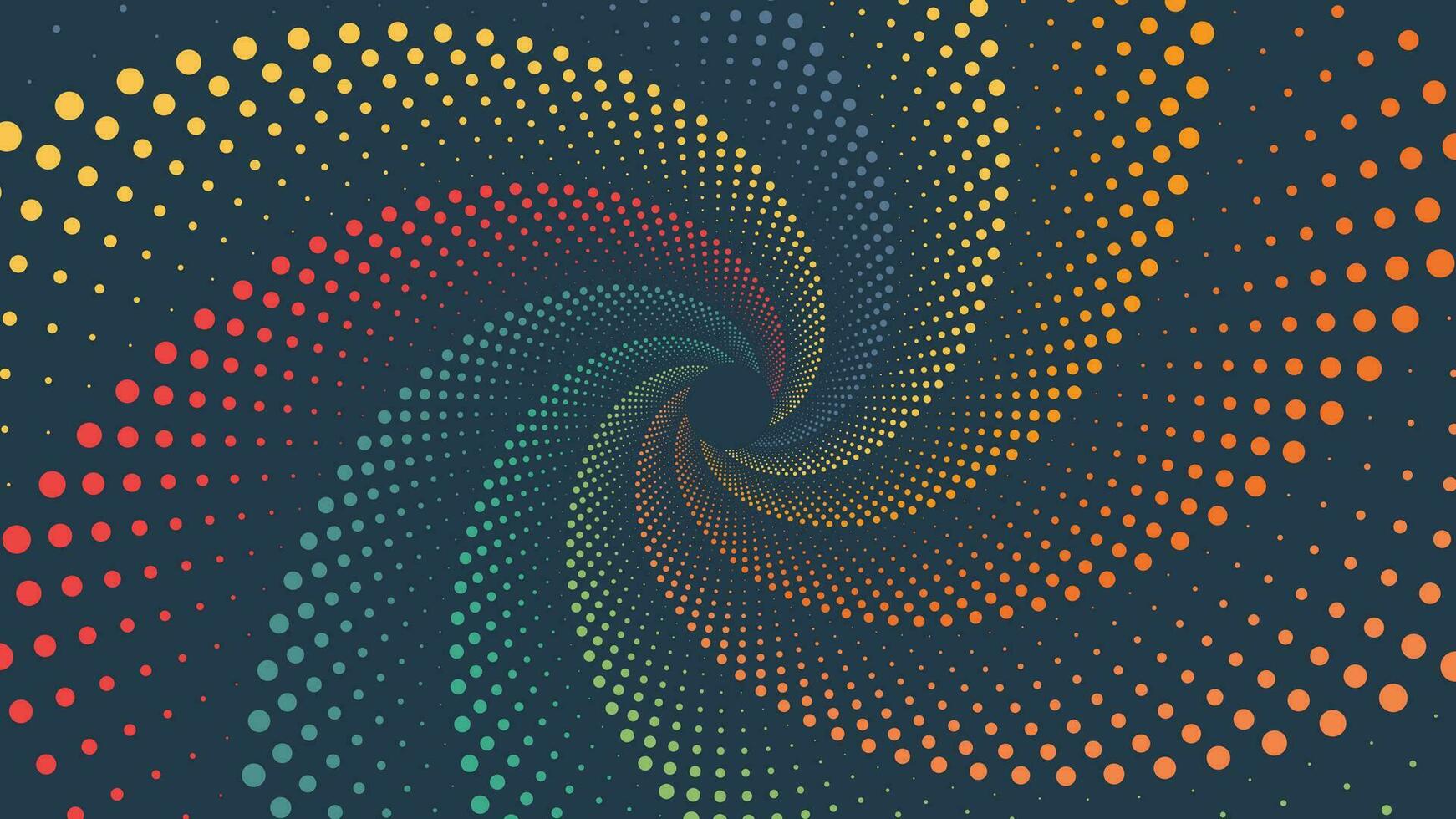 Abstract spiral creative vortex minimalist background in rainbow color. vector