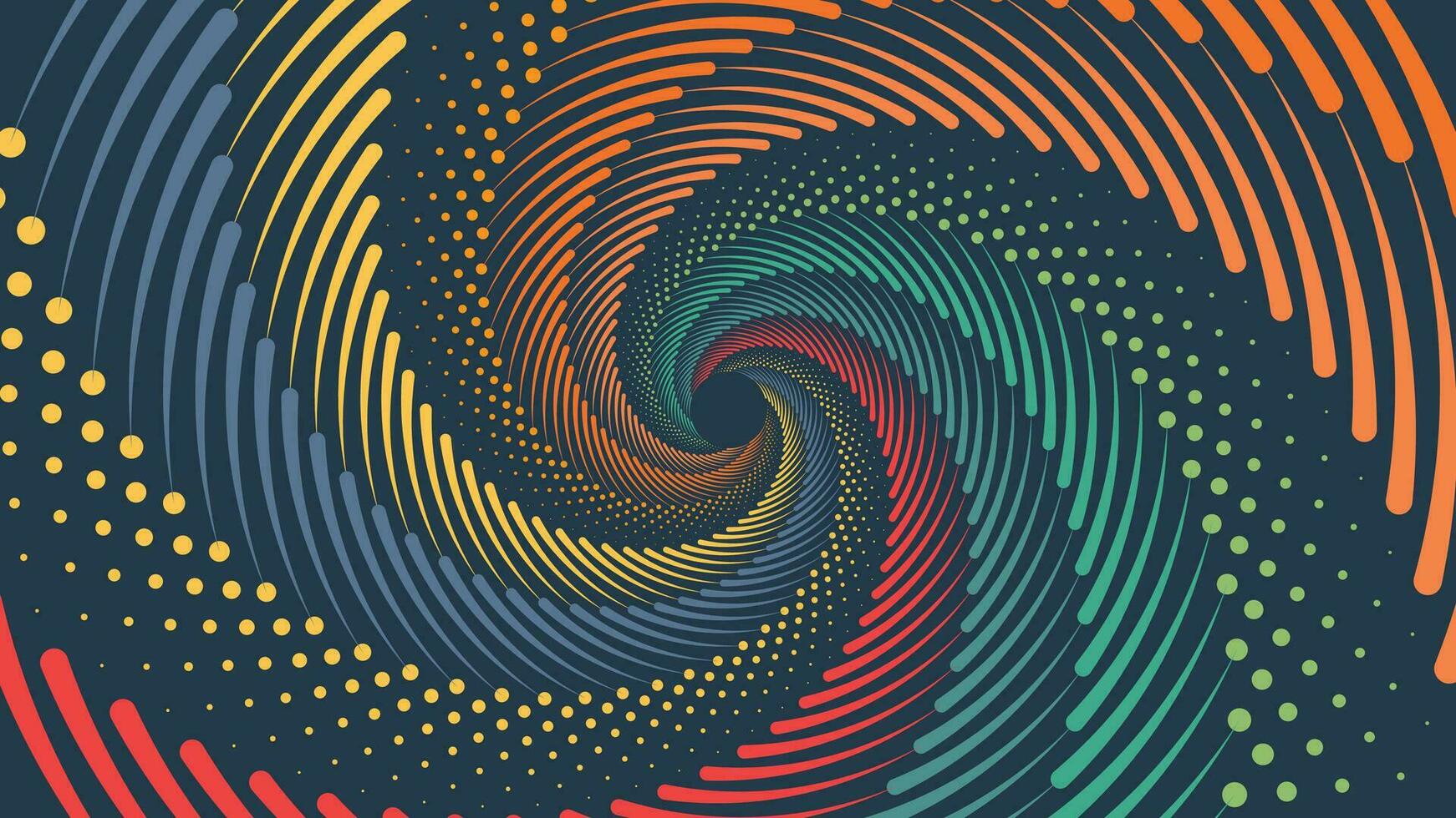 resumen espiral creativo vórtice minimalista antecedentes en arco iris color. vector