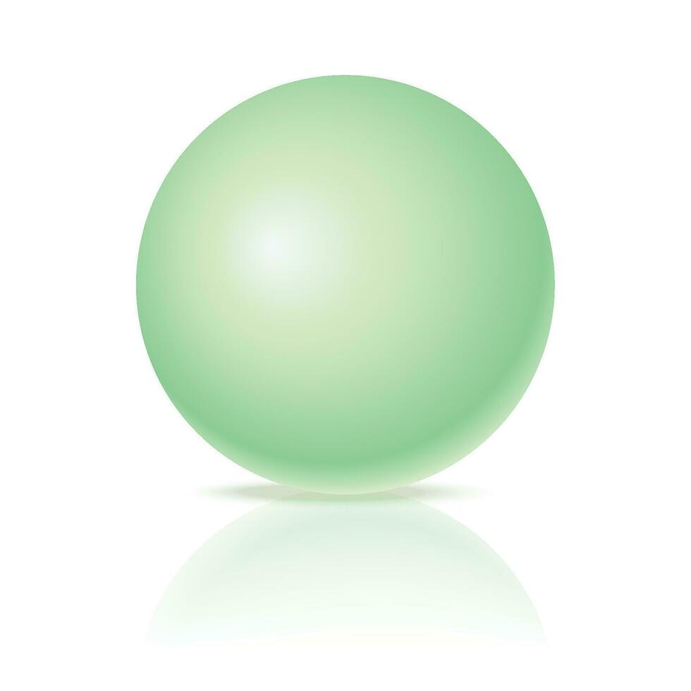 Vector pastel green ball realistic glossy 3d sphere ball isolated geometric figure of round sphere