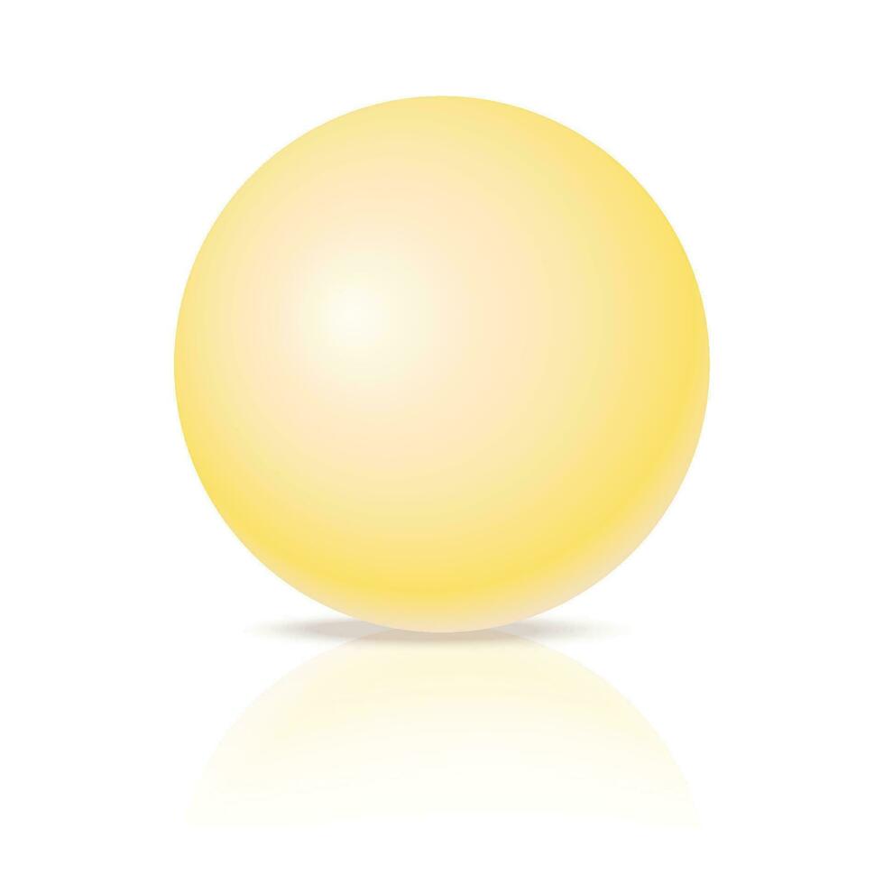 Vector pastel yellow ball realistic glossy 3d sphere ball isolated geometric figure of round sphere