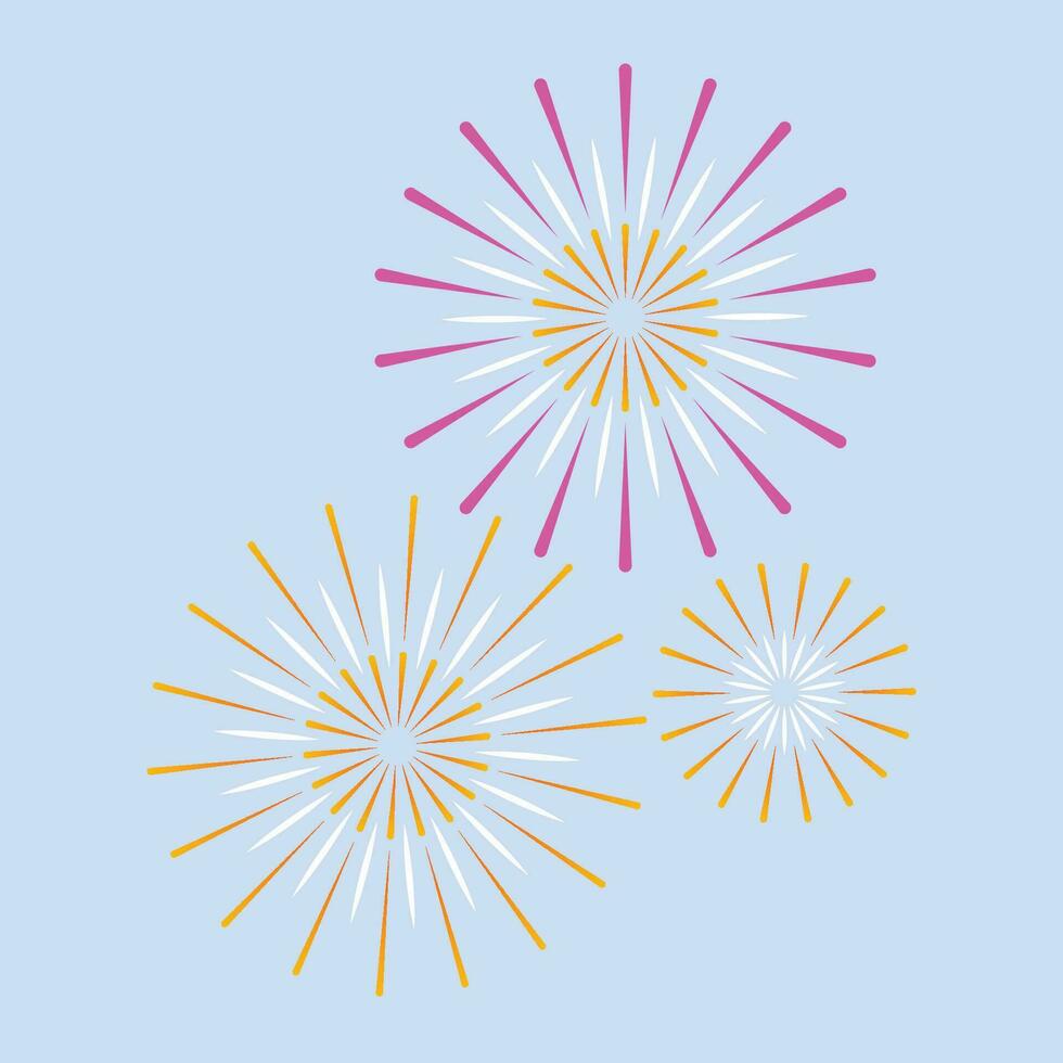 Vector set fireworks to happy celebration event