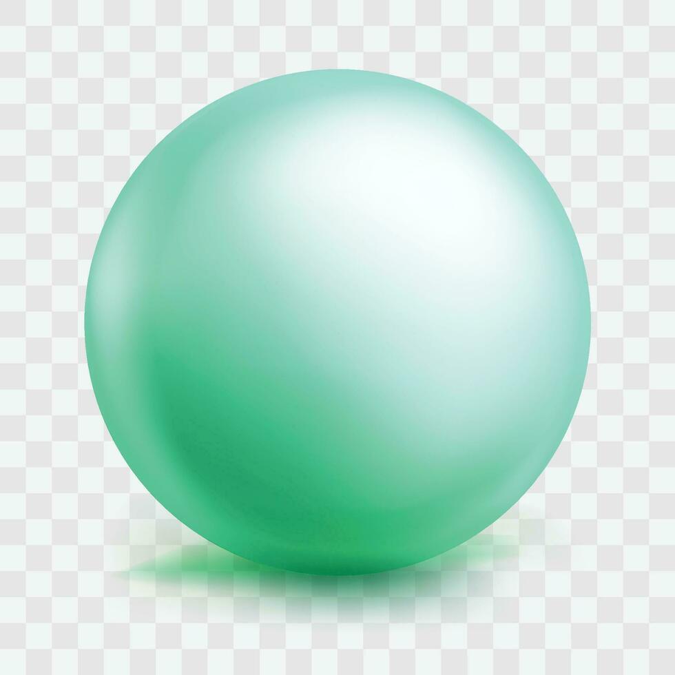 Vector pastel green ball realistic glossy 3d sphere ball isolated geometric figure of round sphere on white