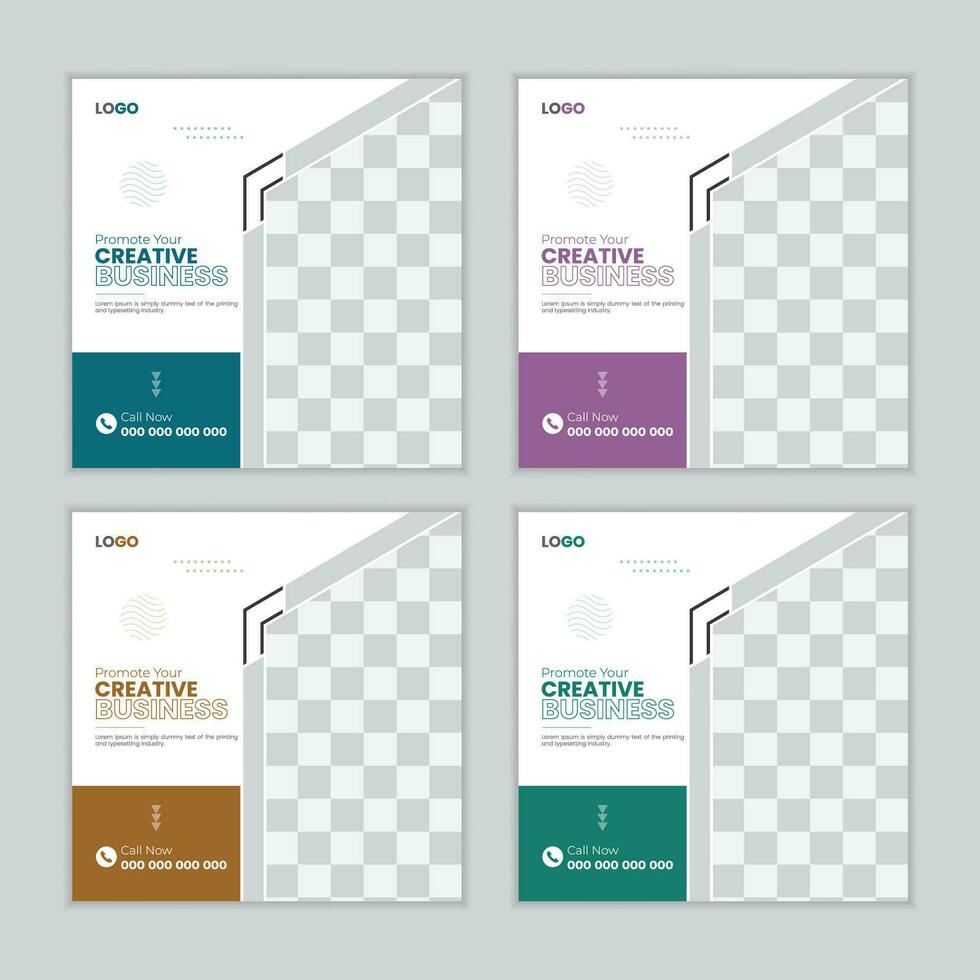 Corporate social media post design template vector