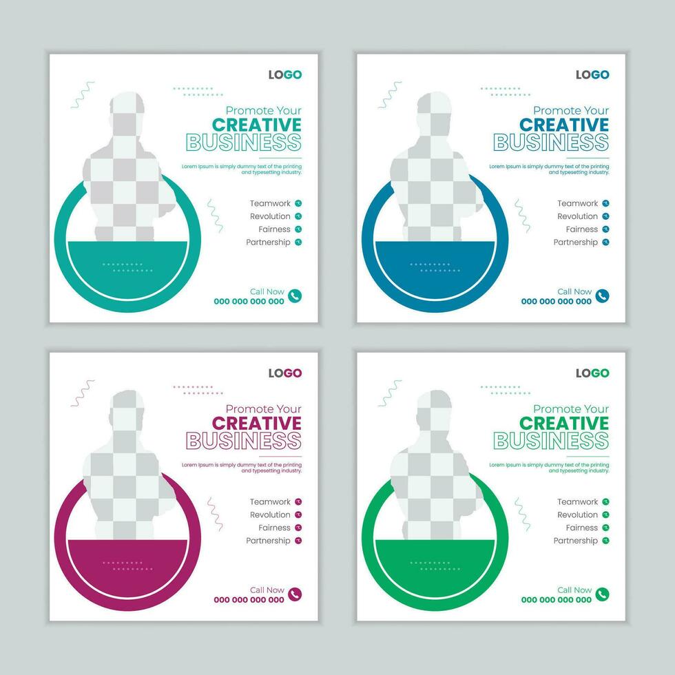 Corporate social media post design template vector