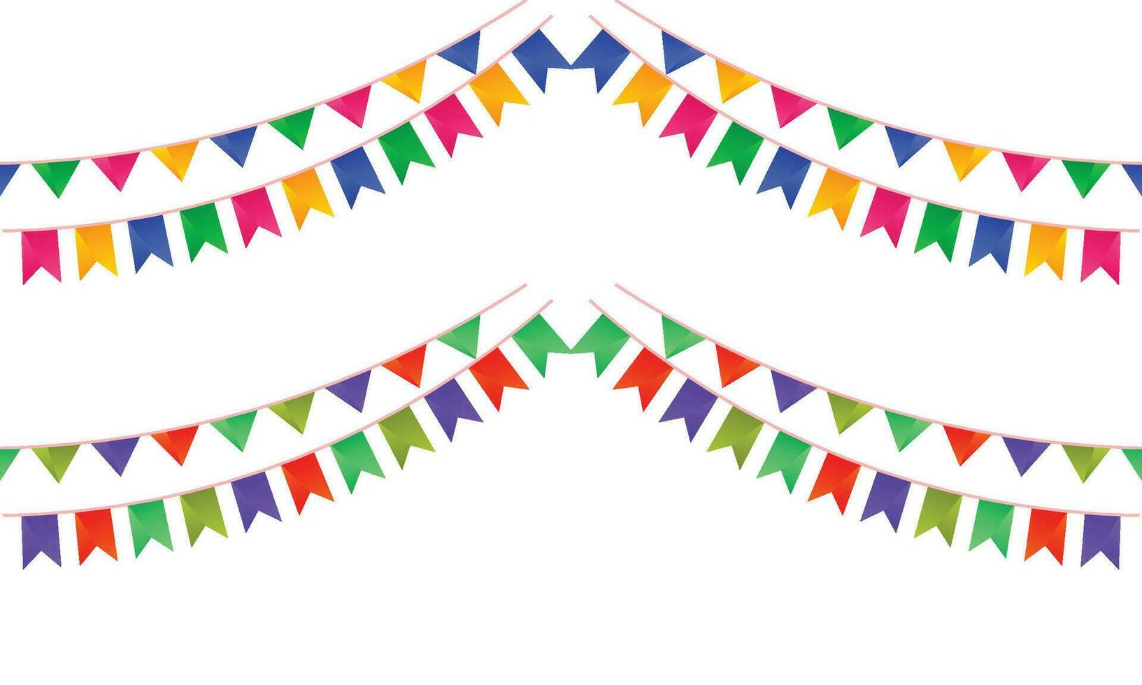 Vector holiday flags. garland with colored flags on a white background. holiday background