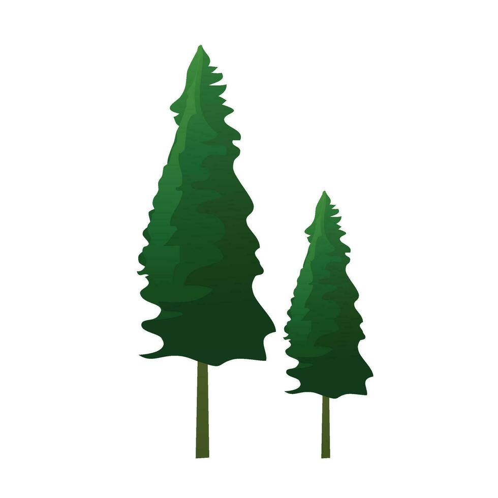 Vector isolated tree on white bbackground