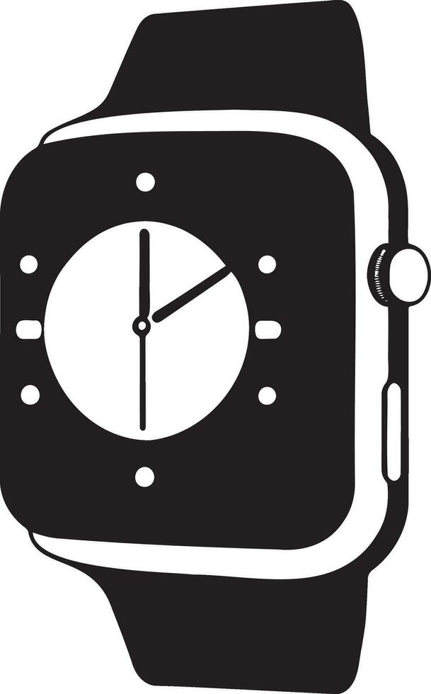 Smart Watch Black And White Illustration Vector