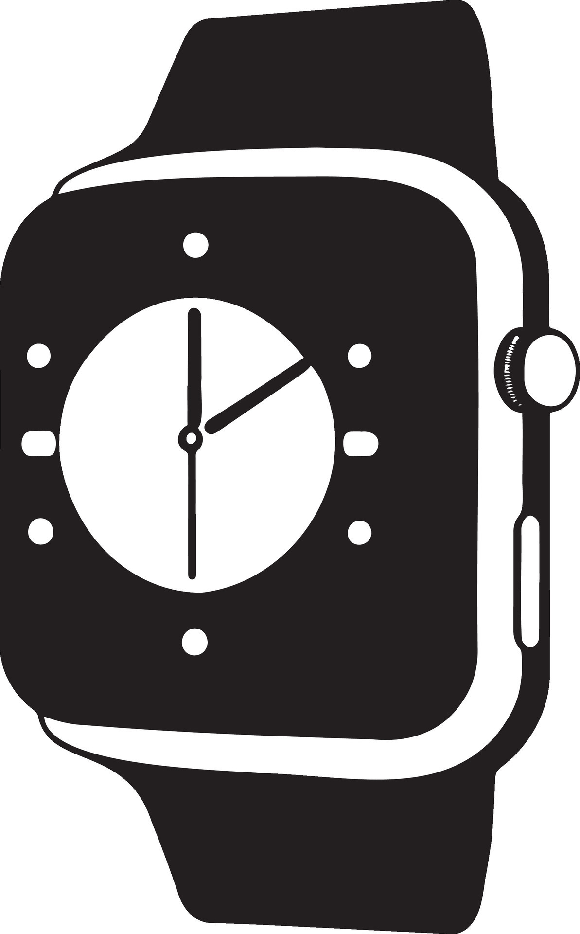 smart-watch-black-and-white-illustration-vector-31388582-vector-art-at