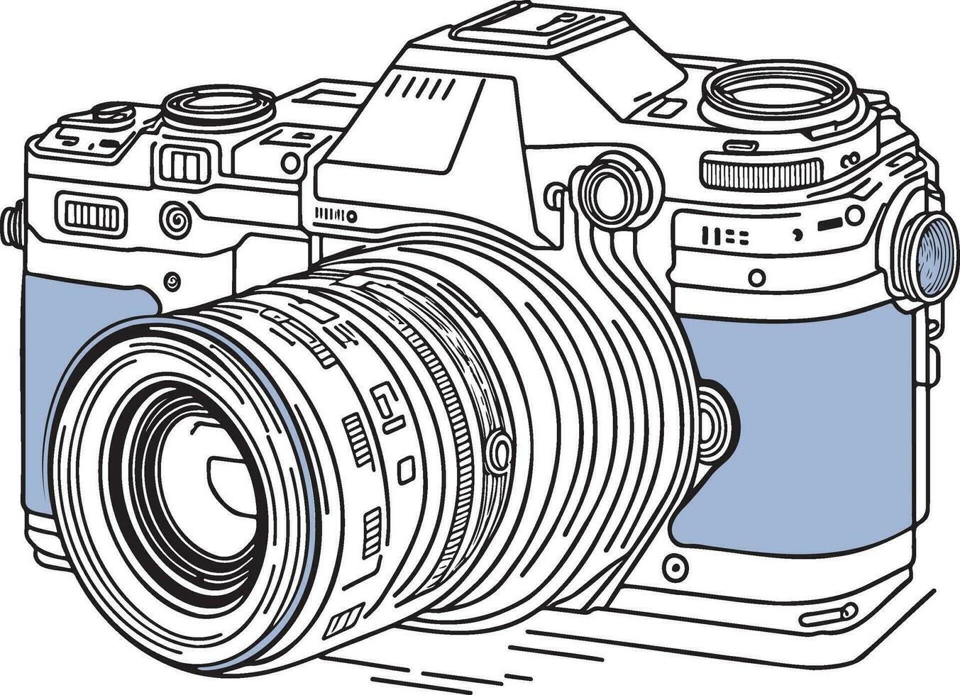 Camera Black Outline Illustration Vector